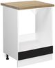 Herdumbauschrank R-Line Schwarz Hochglanz 60 cm , AP Eiche Vicco Bild 4