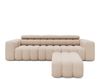 Sofa 3-Sitzer mit Hocker Chenille 289x113x78 beige KONSTANTIN Bild 2