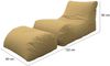 Dmora Pouf Alton, Mehrzwecksessel, Sitzsack, Hockerhocker, Made in Italy, 120x80 h60 cm, Beige Bild 3