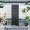 Umkleideschrank Spind BARTEK - 4 Abteile, Etikettenhalter Lüftungsschlitze | Umkleidespind Schließfachschrank Garderobenspind, 172x55,9x45cm Anthrazit Bild 3