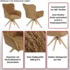 2er-Set Esszimmerstuhl HWC-Q35, Küchenstuhl Armlehne drehbar Auto-Return, Stoff Chenille (680g/m²) Holz MVG ~ grau Bild 2