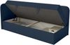 Selsey 'Calmmo' Jugendbett 90x200 mit Bettkasten, Chenille-Bezug, Kopfteil links, Dunkelblau Bild 4