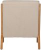 Sessel Mark aus Kautschukholz, modern skandinavisch gepolstert, beige sand, eleganter Webstoff Bild 3