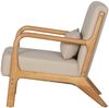 Sessel Mark aus Kautschukholz, modern skandinavisch gepolstert, beige sand, eleganter Webstoff Bild 2