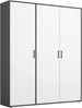 Rauch Möbel 'Voyager' Kleiderschrank, Holz, Weiß | Grau Metallic, Zubehör Classic, Breite 140 cm | ohne Schubladen Bild 2