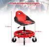Rollhocker für die Werkstatt Mechanikerhocker auf Rollen mit 71-83 cm Höhenverstellung & Werkzeugablage Rot Bild 2