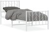 vidaXL Bettgestell mit Kopf- und Fußteil Metall Weiß 75x190 cm 374494 Bild 2