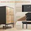 Sideboard mit 4 Fächer, Push-to-open Türen, melaminbeschichtet MDF, Metallbeine, Kippsicherung, für Wohnzimmer & Flur Bild 4