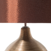 'Yakima' Tischlampe Gold geschwungener Porzellanfuß Stoffschirm Braun Kabel mit Schalter Moderner Glamouröser Stil Bild 4