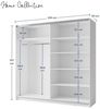 Home Collective Schwebetürenschrank Kleiderschrank Schlafzimmerschrank Garderobe wahlweise mit Spiegel (Maße B/H/T: 200,6 x 207 x 60 cm) 5 Böden & Kleiderstange für viel Stauraum, Weiß Bild 3
