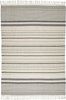 Teppich Läufer Grau Natur gestreift 120x180cm Baumwolle Ib Laursen 6440-00 Bild 1