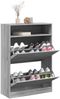 vidaXL Schuhschrank mit 2 Klappen Grau Sonoma 80x34x116 cm 3214411 Bild 4