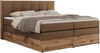 Boxspringbett, Doppelbett mit zwei 7 Härtezonen Multipocket-Matratzen, Bettkästen, Eiche Wotan Holzrahmen, Polsterbett mit Topper-Matratze - ALBERO 1 KING - 200 x 200 cm - Braun Kunstleder - H4 Bild 4