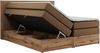 Boxspringbett, Doppelbett mit zwei 7 Härtezonen Multipocket-Matratzen, Bettkästen, Eiche Wotan Holzrahmen, Polsterbett mit Topper-Matratze - ALBERO 1 KING - 200 x 200 cm - Braun Kunstleder - H4 Bild 5