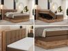 Boxspringbett, Doppelbett mit zwei 7 Härtezonen Multipocket-Matratzen, Bettkästen, Eiche Wotan Holzrahmen, Polsterbett mit Topper-Matratze - ALBERO 1 KING - 200 x 200 cm - Braun Kunstleder - H4 Bild 2
