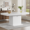 Merax Ausziehbarer Esstisch, L140/180*W80*H76cm,Esstisch mit Stauraum, rechteckiger Esstisch, Kaffee-Freizeittisch, Platzsparender multifunktionaler Esstisch, Automatischer Teleskoptisch, Weiß Bild 3