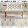 SeedWave Esszimmerstuhl Esszimmerbank Samt Polsterbank, Ziernieten & Verstellbaren Stahlfüßen, Französischer Luxusstil Sitzbank inkl. Rückenlehne mit Knopfheftung Bild 3