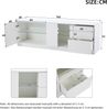 TV-Schrank 160 x 40 x 52 cm aus MDF, Hochglanz-Front, mit 2 Schubladen, 1 Schrank und LED Bild 5