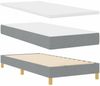 vidaXL Boxspringbett mit Matratze Hellgrau 90 x 190 cm Stoff 3340185 Bild 4