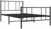 vidaXL Bettgestell mit Kopf- und Fußteil Metall Schwarz 100x200 cm 352493 Bild 3