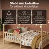 Bellabino 'Bia' Hausbett 140x200 cm mit Matratze, natur, Kiefer Massivholz, Montessori Kinderbett mit Rausfallschutz und Lattenrost Bild 3