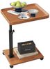 TWSOUL Beistelltisch L Form Couchtisch Höhenverstellbar mit Rollen 360° Rotierend Nussbaum, laptopTisch für Sofa Couch Bett, Sofatisch für Wohnzimmer Bild 5