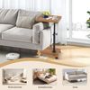 TWSOUL Beistelltisch L Form Couchtisch Höhenverstellbar mit Rollen 360° Rotierend Nussbaum, laptopTisch für Sofa Couch Bett, Sofatisch für Wohnzimmer Bild 3