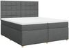 vidaXL Boxspringbett mit Matratze Dunkelgrau 200x200 cm Stoff 3291388 Bild 2