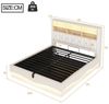 STILVORA Polsterbett 180x200 mit LED-Licht&USB,Jugendbett Doppelbett mit Lattenrost,Beige (mit Hydraulischem Stauraum, APP-gesteuertes LED-Lichtband, USB-Ladeanschluss, Leinenbezug, Platzsparendes Bett mit Stauraum für Bücher und Bettzeug, 180x200 cm),... Bild 4