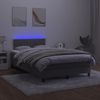 vidaXL Boxspringbett mit Matratze und LED-Beleuchtung, Samt dunkelgrau, 120x190 cm Bild 4