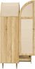 Kleiderschrank mit Stofftüren & Schubladen, MDF in Eichenoptik, 79x50x175 cm, Eichenfarbe Bild 5