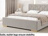 MEBLINI Polsterbett 180x200 ohne Lattenrost ohne Matratze – VERSAL – Taupe Samt – Doppelbett ohne Bettkasten - Stauraumbett - Kopfteil Bett ohne Stauraum Bild 5