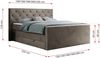 Boxspringbett KING VELEN, Doppelbett mit Multipocket-Matratze, Polsterbett mit Kopfstütze - 200x200 - Braun Velours - H3 Bild 5