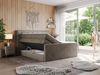 Boxspringbett KING VELEN, Doppelbett mit Multipocket-Matratze, Polsterbett mit Kopfstütze - 200x200 - Braun Velours - H3 Bild 2