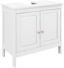 COSTWAY Waschbeckenunterschrank Badezimmerschrank mit verstellbaren Regal, Weiß, 60x30x62cm Bild 5