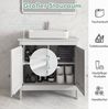 COSTWAY Waschbeckenunterschrank Badezimmerschrank mit verstellbaren Regal, Weiß, 60x30x62cm Bild 3