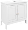 COSTWAY Waschbeckenunterschrank Badezimmerschrank mit verstellbaren Regal, Weiß, 60x30x62cm Bild 4