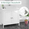 COSTWAY Waschbeckenunterschrank Badezimmerschrank mit verstellbaren Regal, Weiß, 60x30x62cm Bild 2