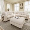 6-Sitzer Wohnlandschaft 216,5 x 216,5 x 83 cm aus Chenille mit USB-C, modular Bild 3