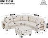 6-Sitzer Wohnlandschaft 216,5 x 216,5 x 83 cm aus Chenille mit USB-C, modular Bild 5