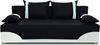 Bettsofa Dario - Klappsofa mit Schlaffunktion und Bettkasten, Schlafsofa, Sofa, Schlafcouch (Schwarz + Weiß (Neo 15 + Dolaro 511)) Bild 2