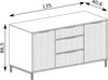 AX LIVING Berlinette 2 Kleider Kommode, Sideboard dunkelblau, 135 cm Bild 4
