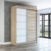 Schwebetürenschrank PARIS 2-türig Schrank 160 cm (mit Spiegel) Farbe: Sonoma , weiß Bild 2