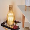 hofstein Stehlampe »Archi« Tischlampe Vintage aus Bambus/Stoff in Natur/Weiß, ohne Leuchtmittel, Ø18cm, E27, Leuchte im Boho-Style mit An-/Ausschalter am Kabel Bild 3