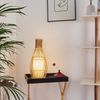hofstein Stehlampe »Archi« Tischlampe Vintage aus Bambus/Stoff in Natur/Weiß, ohne Leuchtmittel, Ø18cm, E27, Leuchte im Boho-Style mit An-/Ausschalter am Kabel Bild 2