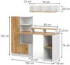 Schreibtisch Tomy Weiß/Goldkraft Eiche 150x59 cm 4er Set Vicco Bild 2