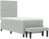 vidaXL Boxspringbett mit Kissen mit Kopfteil Hellgrau 200 x 80 cm Samt 3344408 Bild 4