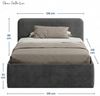Home Collective Polsterbett Bett mit Stauraum, verstellbarem Lattenrost, viele Größen (Größen: 100x200 120x200 140x200 160x200 180x200 200x200, hochwertiger Kordstoff, made in Germany), wählbare Matratze Federkern oder Kaltschaum, Anthrazit Bild 4