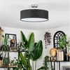 hofstein Deckenleuchte Deckenlampe aus Metall/Stoff/Kunststoff in Nickel-matt/Schwarz/Weiß, Deckenleuchte im modernen Boho-Design, Ø 40 cm, E27 Bild 2