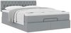 vidaXL Ottoman-Bett mit Matratze Hellgrau 140x200 cm Stoff 3311546 Bild 5